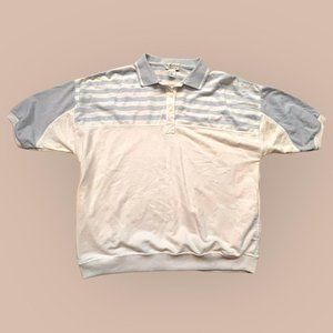 BLUE/WHITE COLLARED SHIRT (XL)